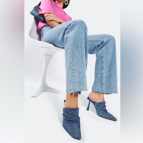 Benedetta Bruzziches Goliarda Crystal Mesh Blue Mule - Picture 1 of 10